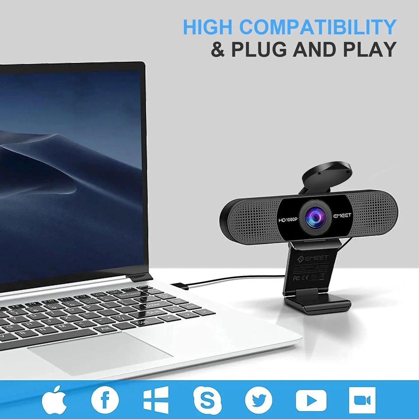 SARAOU EMEET Webcam Meeting Streaming Full HD 1080P - SARAOU