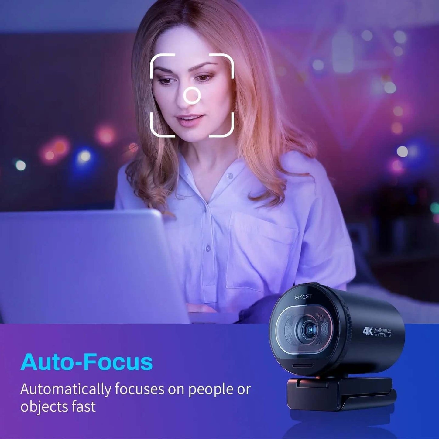SARAOU EMEET S600 4K Autofocus Streaming Webcam - SARAOU