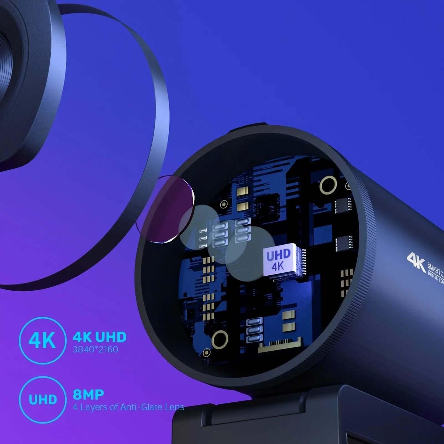 SARAOU EMEET S600 4K Autofocus Streaming Webcam - SARAOU