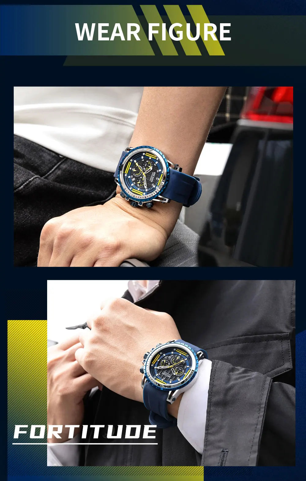 Montre Sport MEGIR Homme Chronographe Étanche