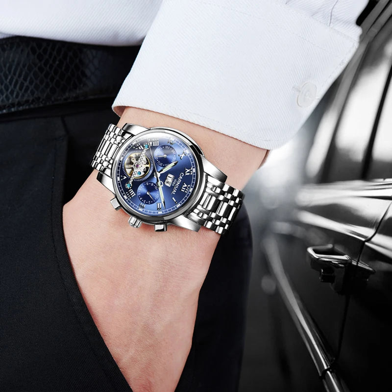 Men's CARNIVAL Tourbillon Automatic Watch - Sapphire Waterproof Luminous