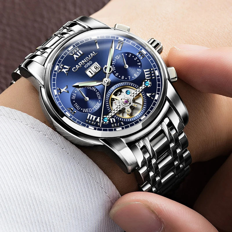 Men's CARNIVAL Tourbillon Automatic Watch - Sapphire Waterproof Luminous