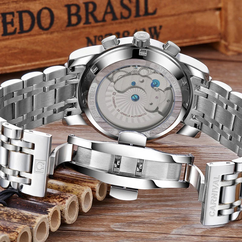 Men's CARNIVAL Tourbillon Automatic Watch - Sapphire Waterproof Luminous