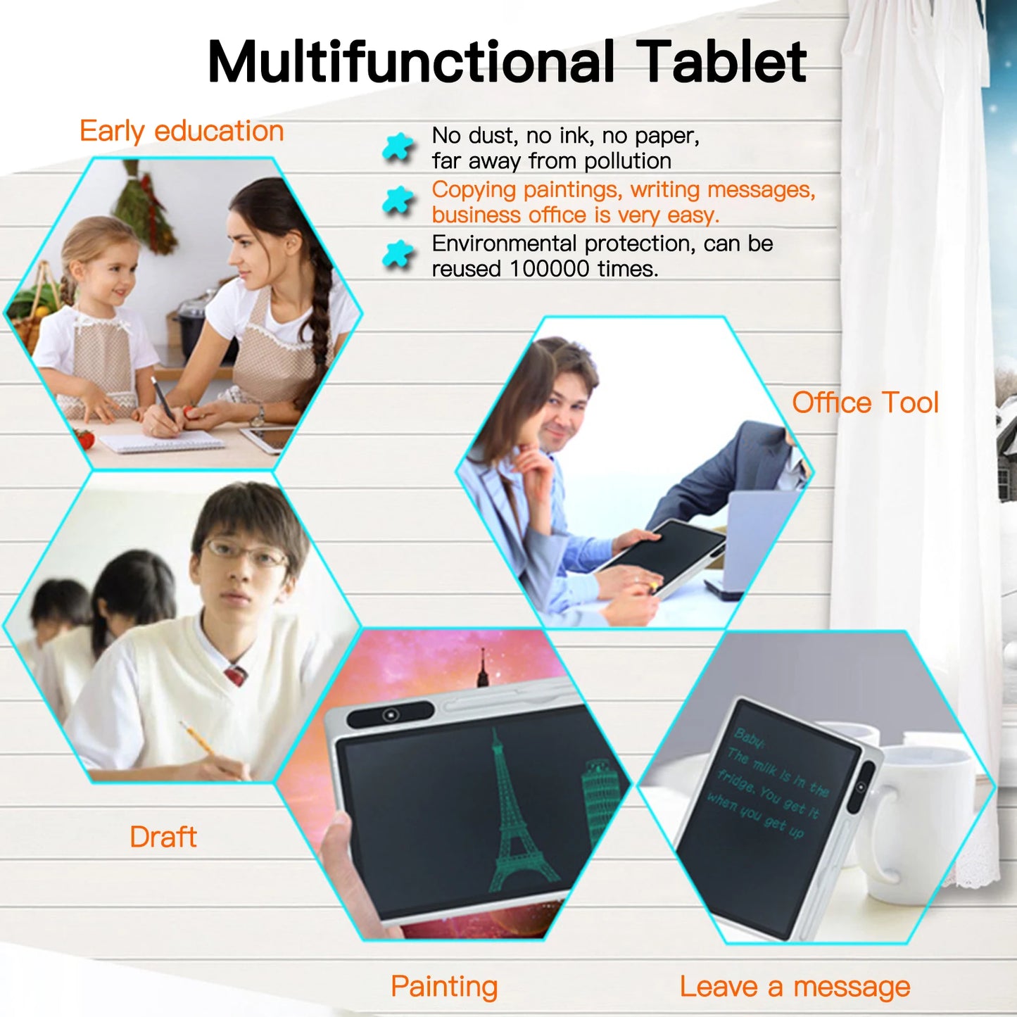 Tablette LCD 10.1 Pouces Grande Ardoise Numérique