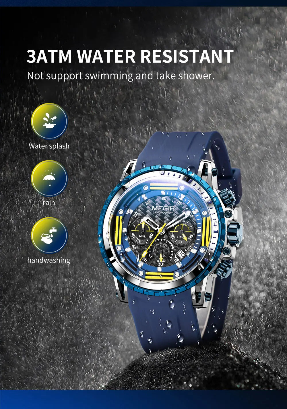 Montre Sport MEGIR Homme Chronographe Étanche