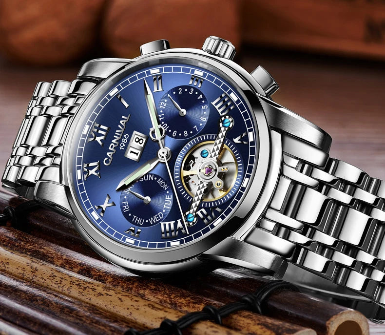 Men's CARNIVAL Tourbillon Automatic Watch - Sapphire Waterproof Luminous