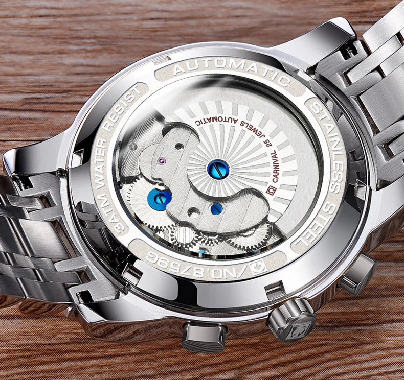 Men's CARNIVAL Tourbillon Automatic Watch - Sapphire Waterproof Luminous