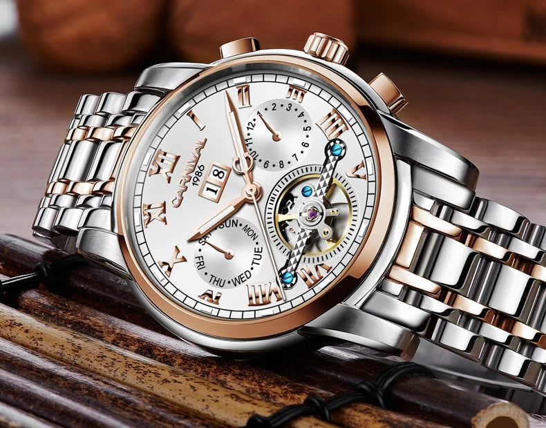 Men's CARNIVAL Tourbillon Automatic Watch - Sapphire Waterproof Luminous
