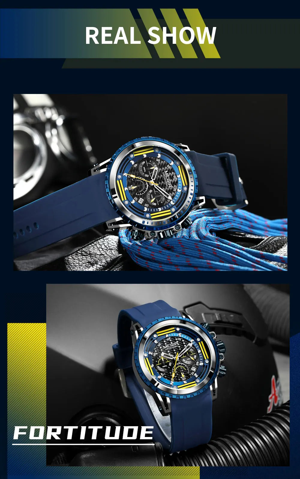 Montre Sport MEGIR Homme Chronographe Étanche