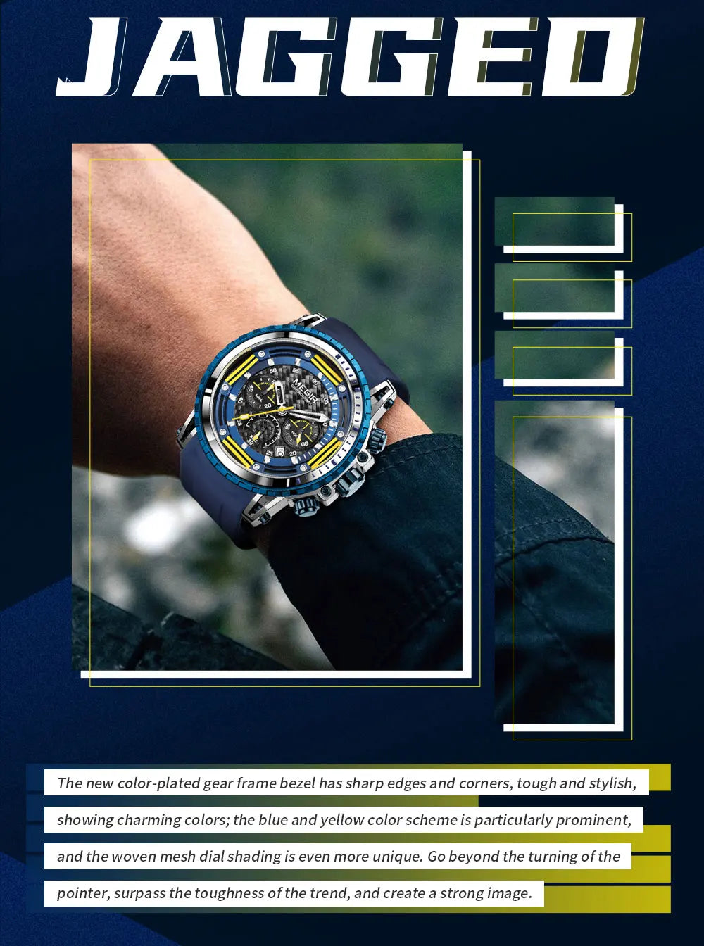 Montre Sport MEGIR Homme Chronographe Étanche