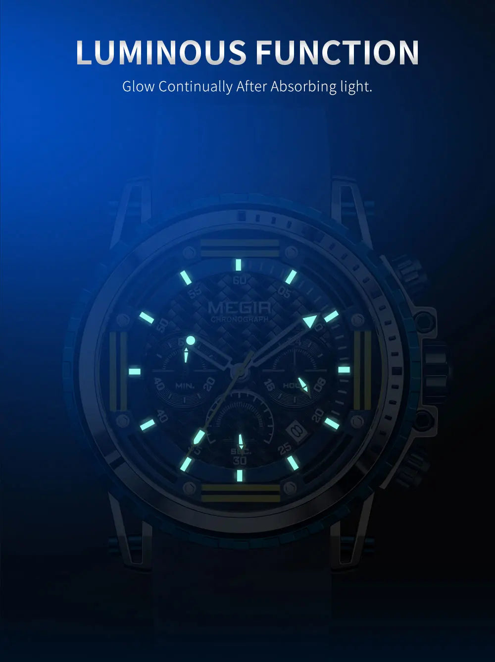 Montre Sport MEGIR Homme Chronographe Étanche