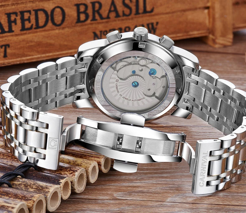 Men's CARNIVAL Tourbillon Automatic Watch - Sapphire Waterproof Luminous