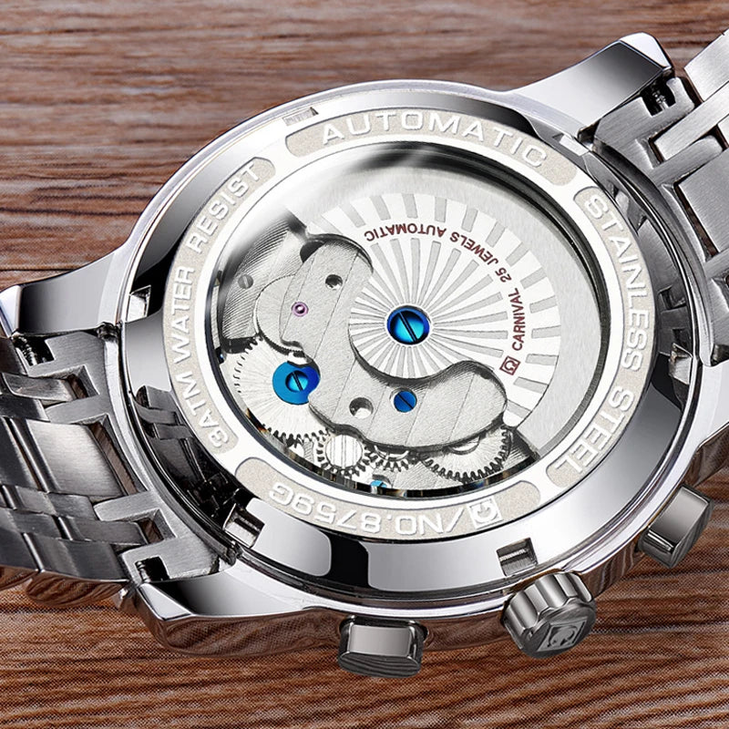 Men's CARNIVAL Tourbillon Automatic Watch - Sapphire Waterproof Luminous