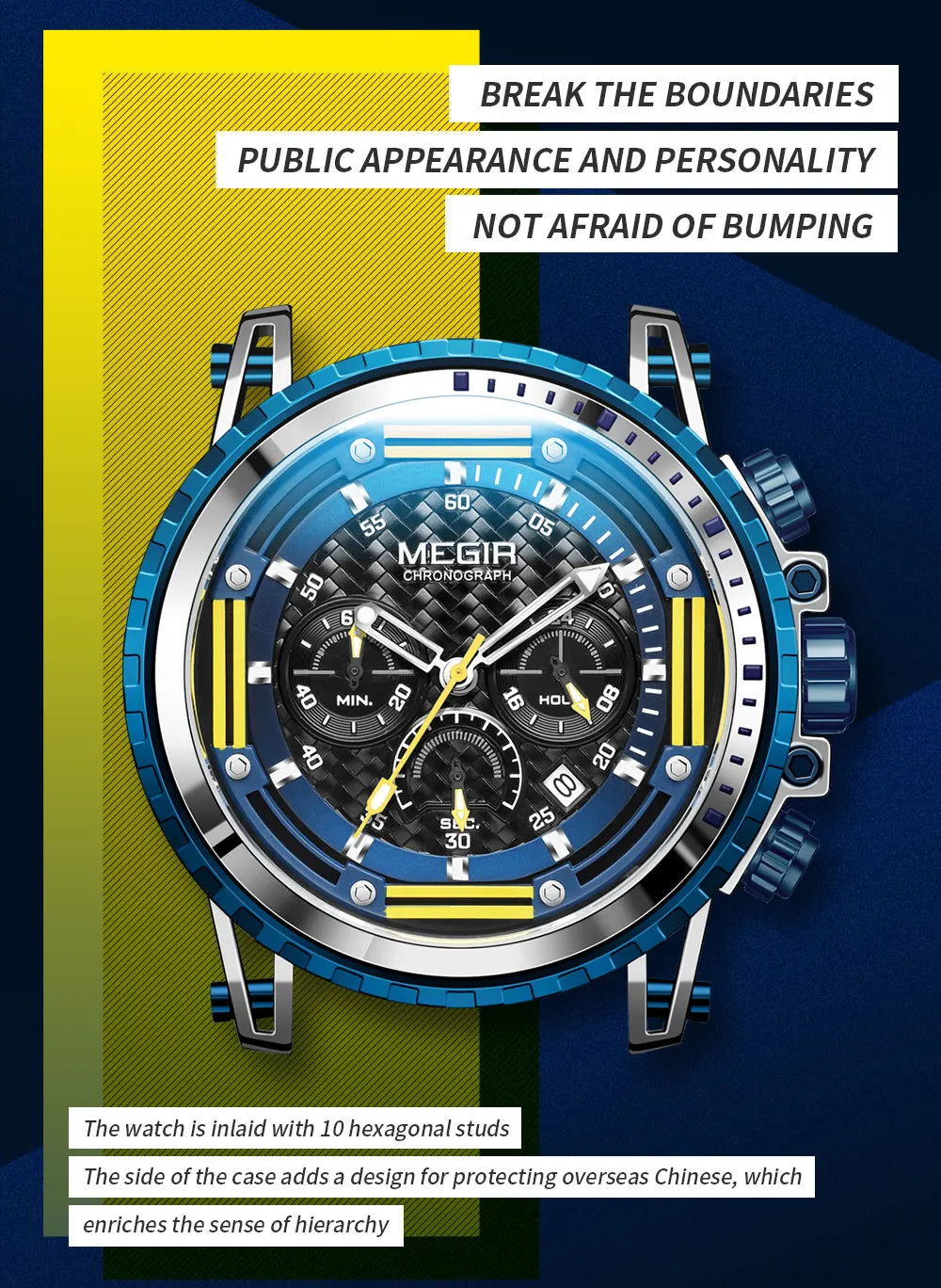Montre Sport MEGIR Homme Chronographe Étanche