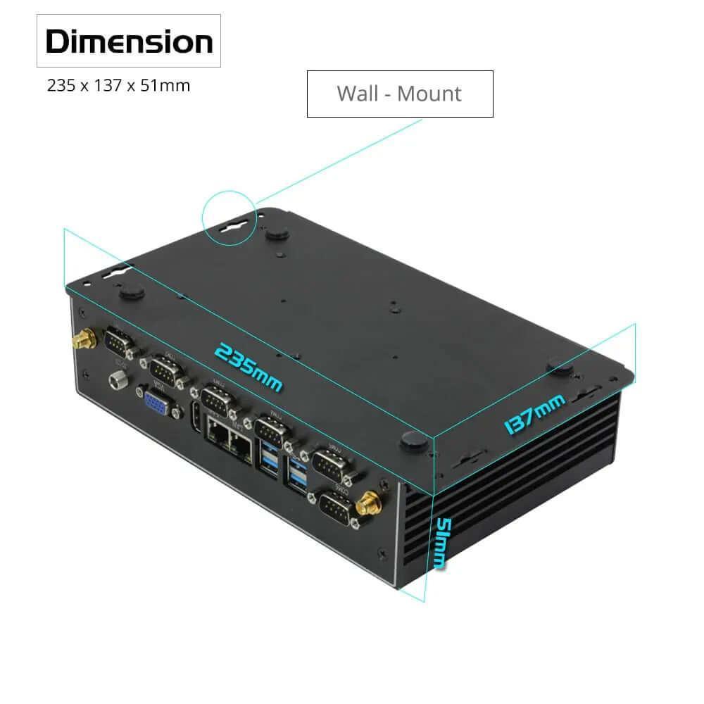 SARAOU Fanless Industrial Mini PC with Dual LAN - SARAOU