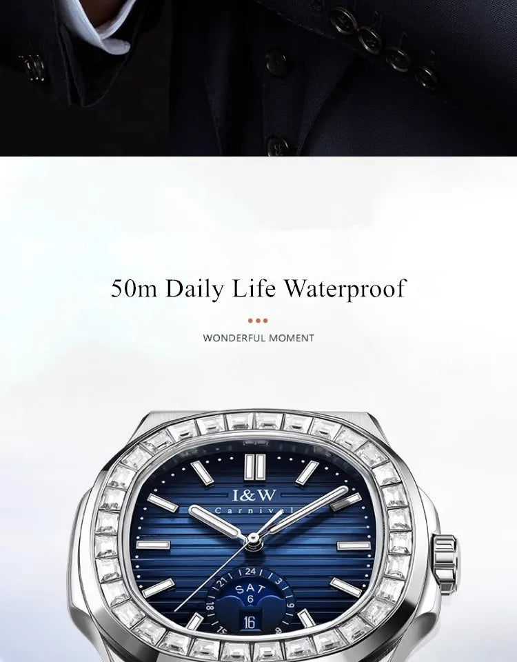 Men's CARNIVAL Business Automatic Watch - Luxury Waterproof 50M