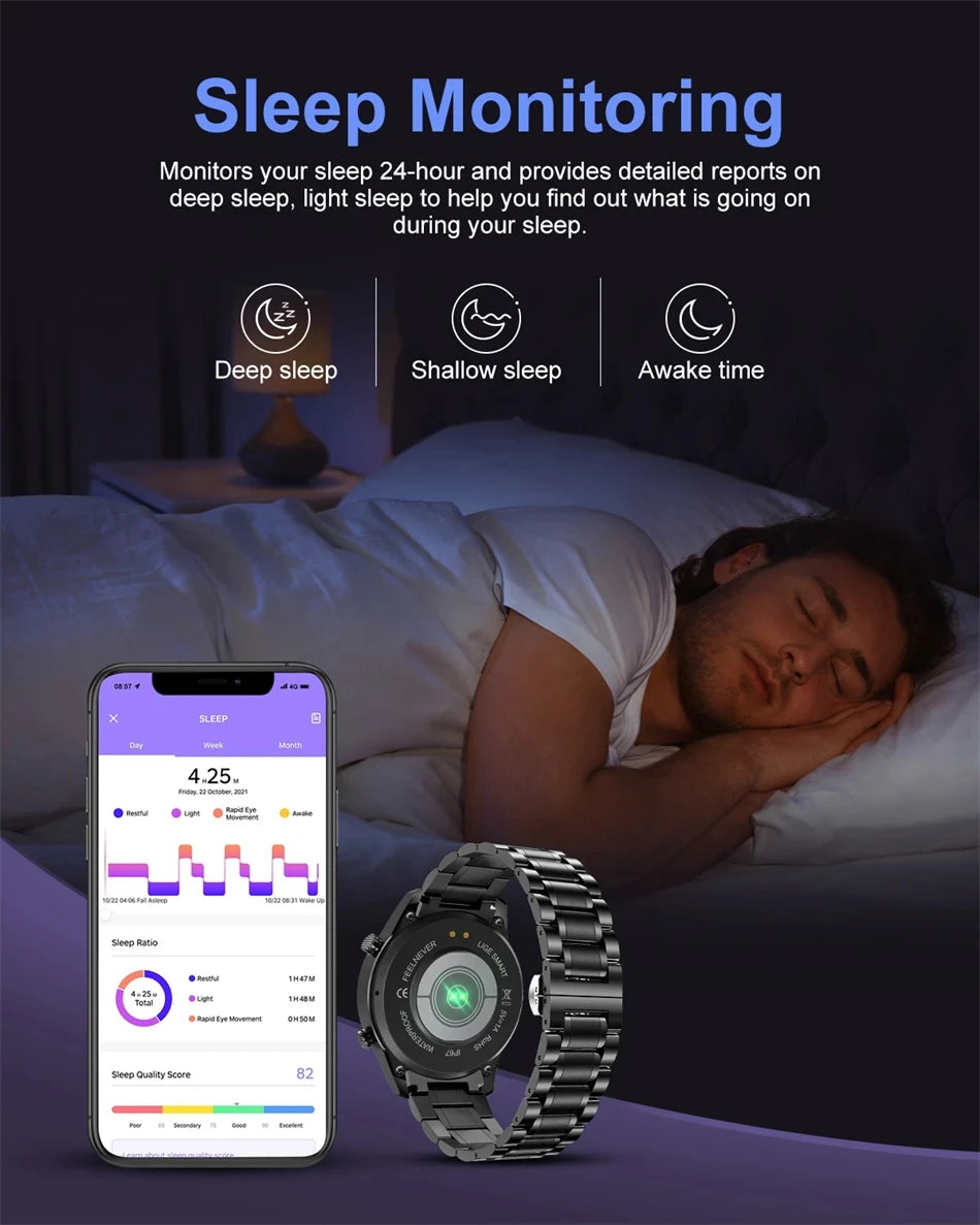 Montre Connectée Homme LIGE - Écran HD