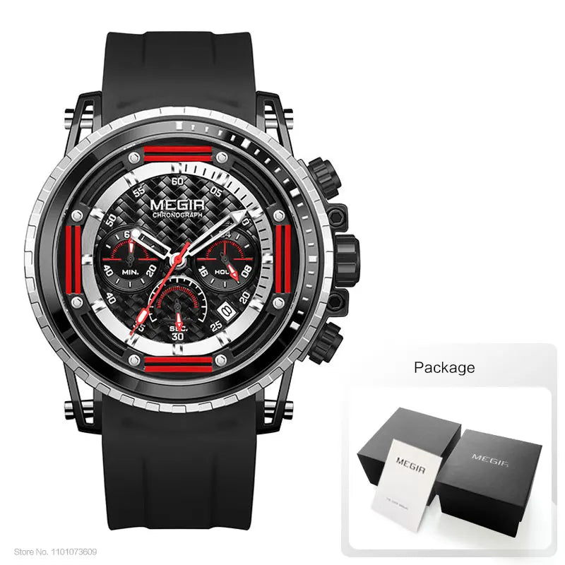 Montre Sport MEGIR Homme Chronographe Étanche