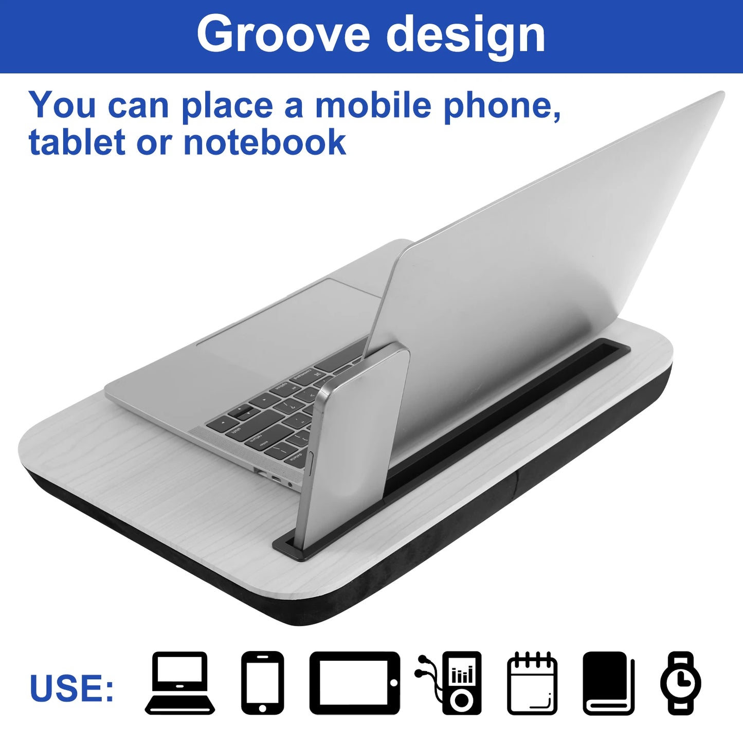 Support Ordinateur Portable avec Fente Tablette