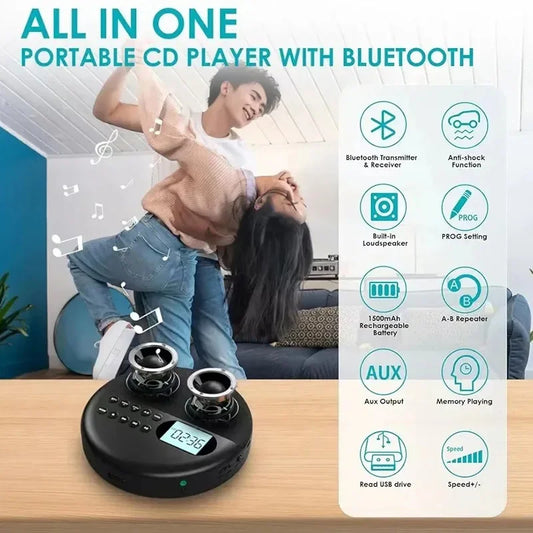 Lecteur CD Portable Bluetooth 5.0