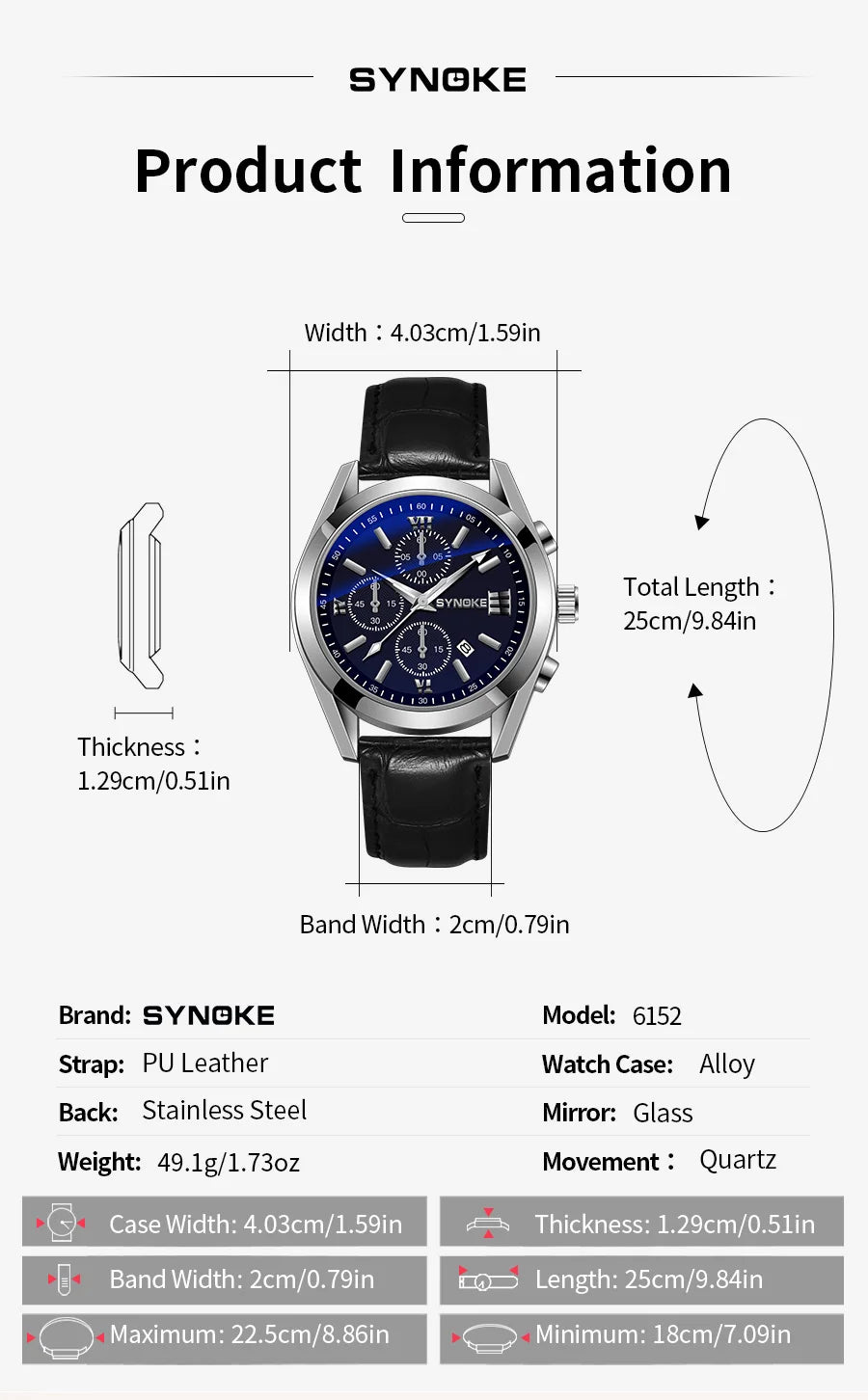 Montre Homme SYNOKE Business