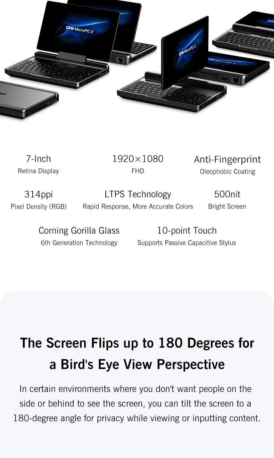 GPD Micro PC 2 Mini Ordinateur Portable Intel N250