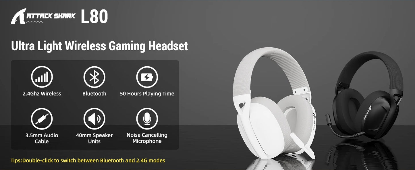 Attack Shark L80 Casque Gaming