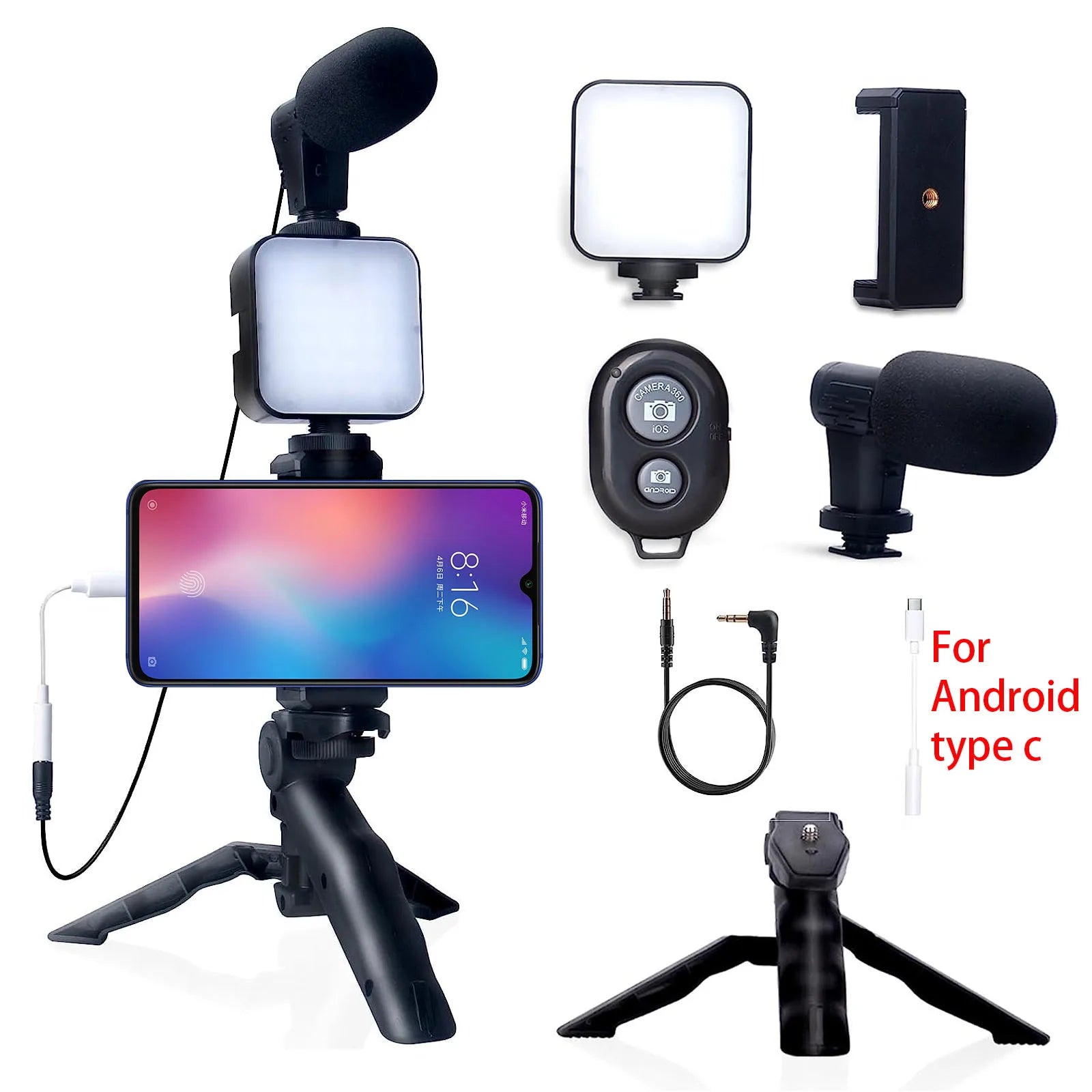 Kit Vlogging Smartphone - Trépied & Microphone | Idéal TikTok, YouTube & Live