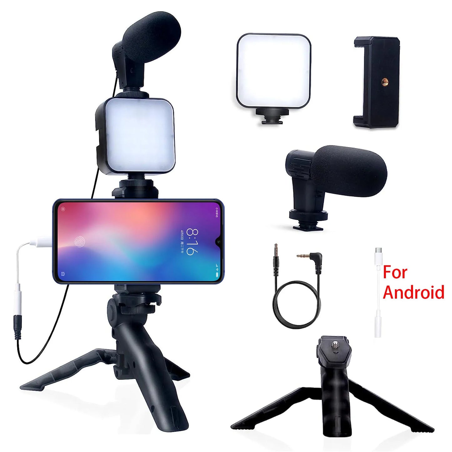 Kit Vlogging Smartphone - Trépied & Microphone | Idéal TikTok, YouTube & Live