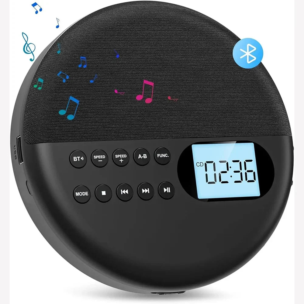 Lecteur CD Portable Bluetooth 5.0
