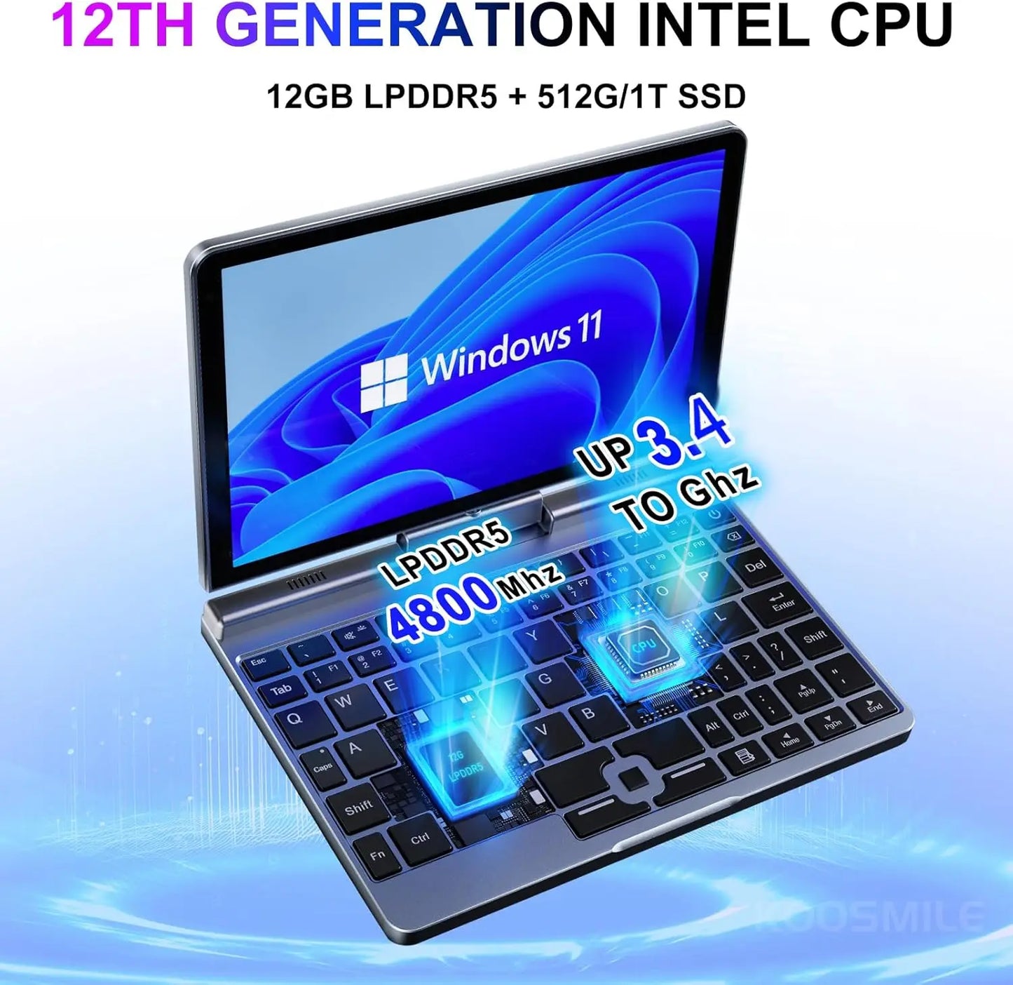 Mini PC Portable 8" Windows 11