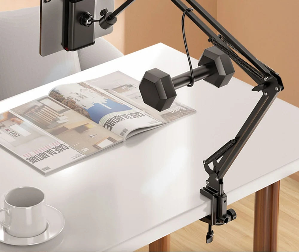 Support tablette pour lit avec bras métal 90cm et rotation 360°
