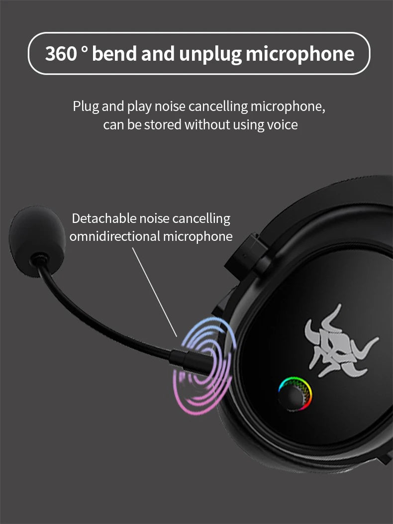 Casque Gaming Sans Fil 2.4G Bluetooth