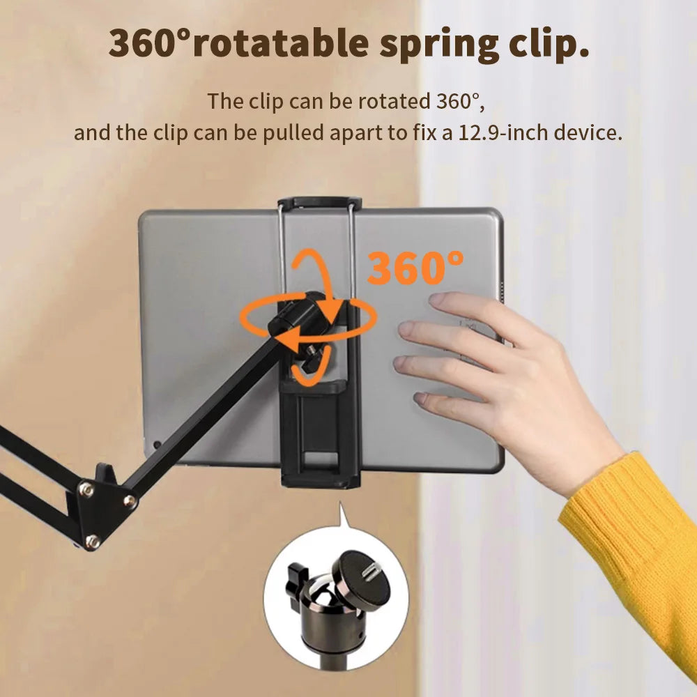 Support tablette pour lit avec bras métal 90cm et rotation 360°