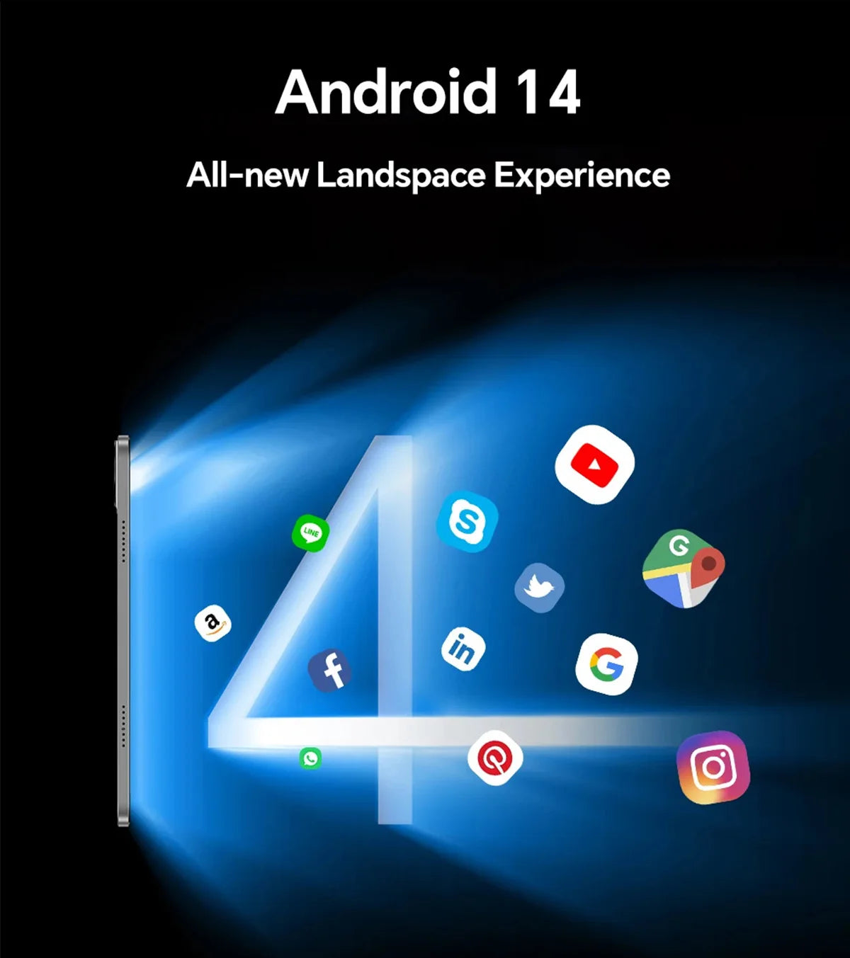 Tablette Android 14 Pouces Grand Écran 16GB RAM 512GB | SARAOU