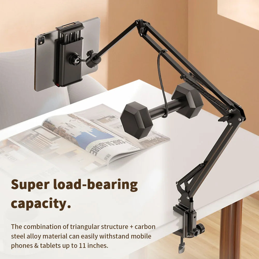 Support tablette pour lit avec bras métal 90cm et rotation 360°