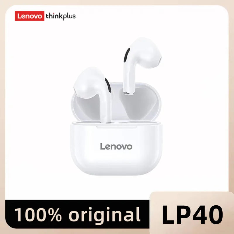 Écouteurs Lenovo LP40 Bluetooth 5.0 - Son Hi-Fi Immersif, Contrôle Tactile, Autonomie Prolongée (Original)