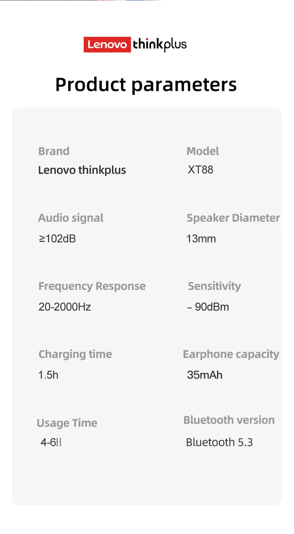 Écouteurs sans fil Lenovo