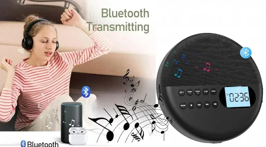 Lecteur CD Portable Bluetooth 5.0
