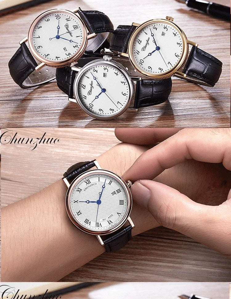 Men's Ultra-Thin Quartz Watch 38mm - Japanese Stainless Steel