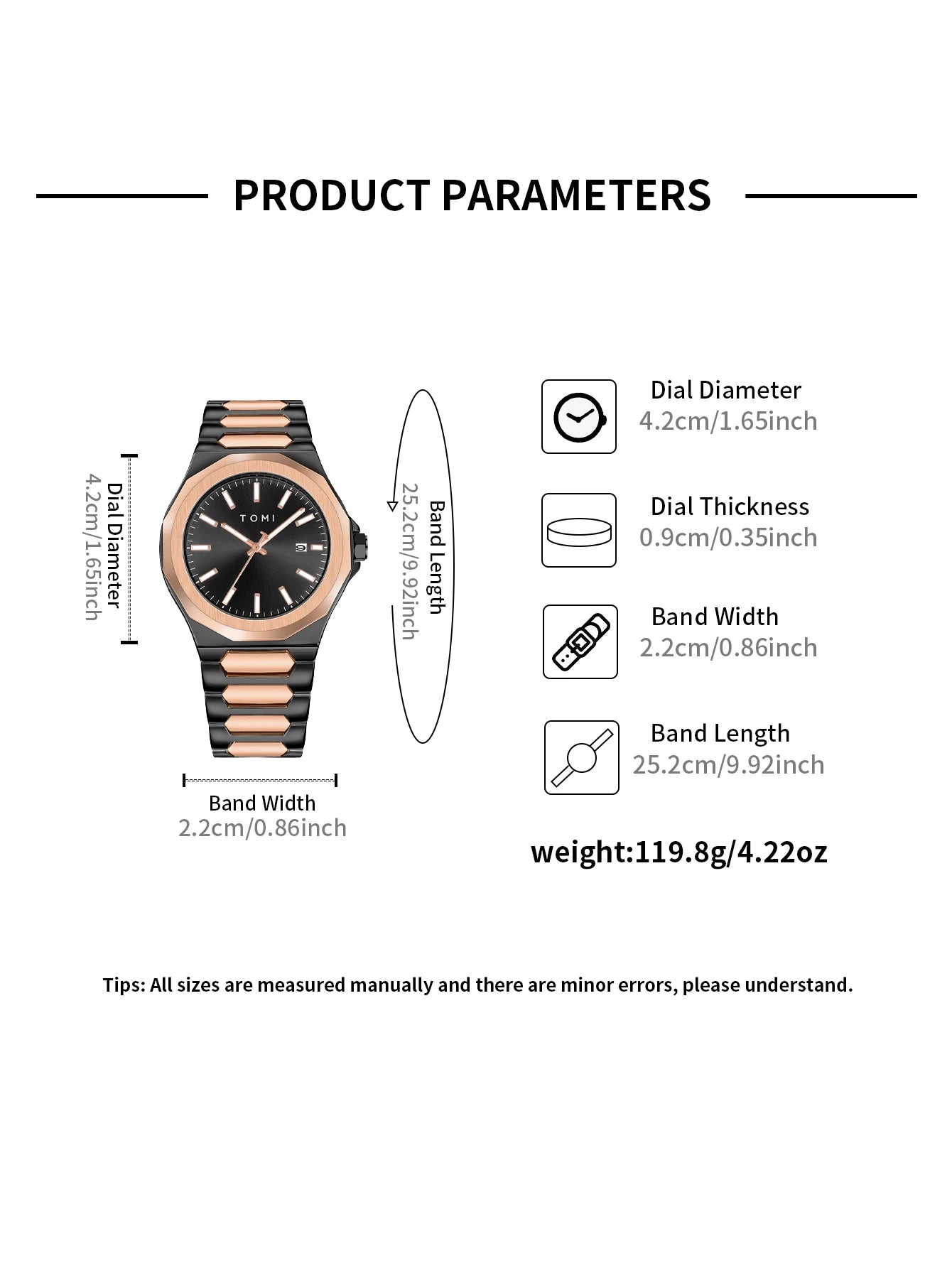 Montre Homme TOMI Luxury Or Rose
