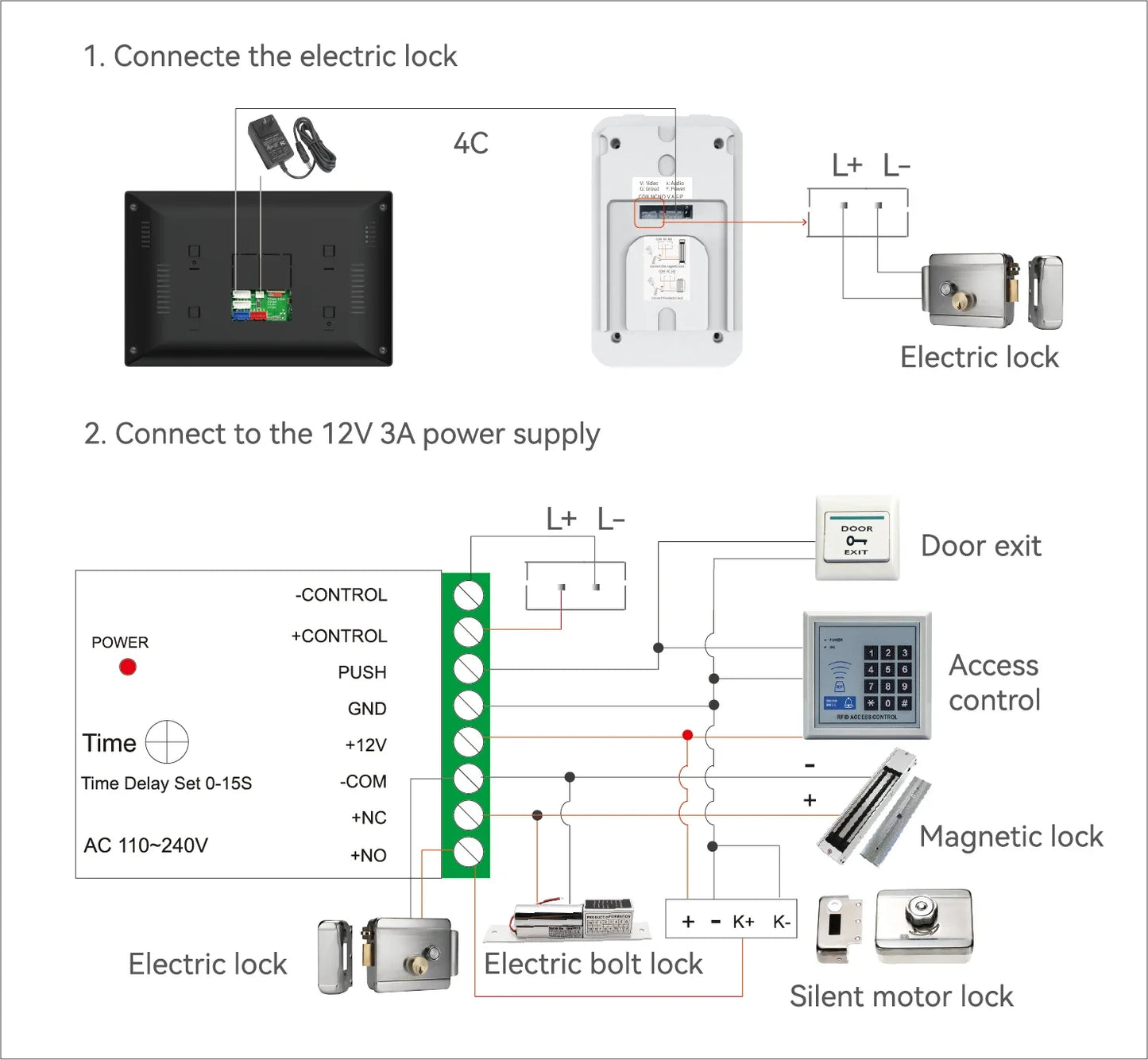 Interphone Vidéo TUYA 1080P 10 Pouces WiFi POE