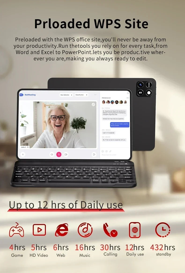 Tablette Android 14 Snapdragon 8 Gen3 11 Pouces