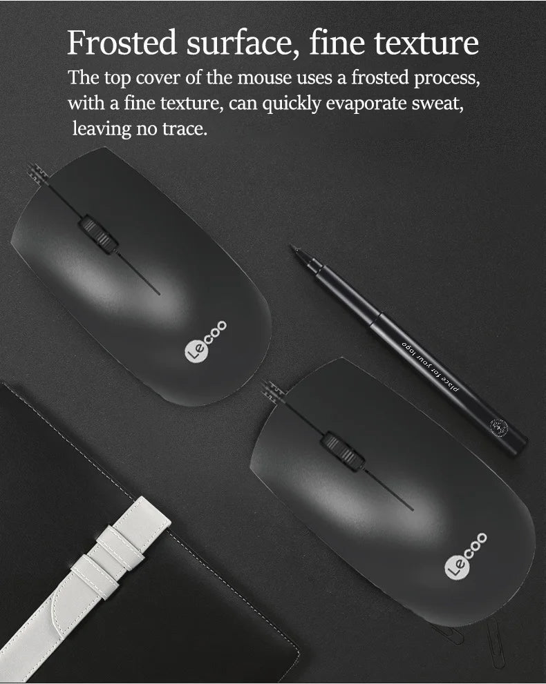 Lenovo LECOO USB Corded Mouse - Ergonomic Design