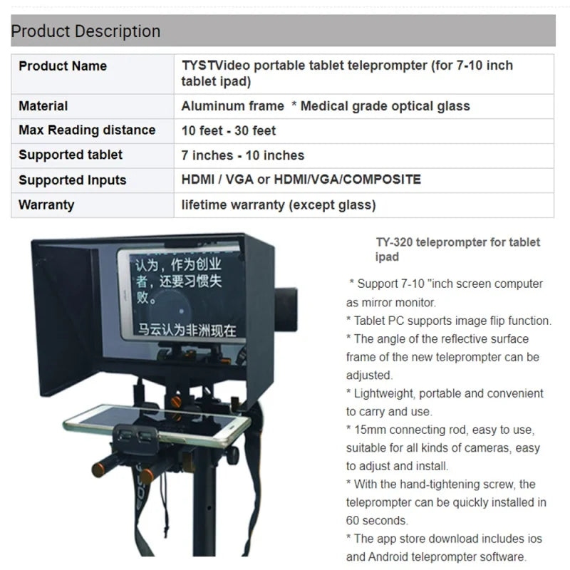 Télésouffleur Portable TYST TY-320 Tablette
