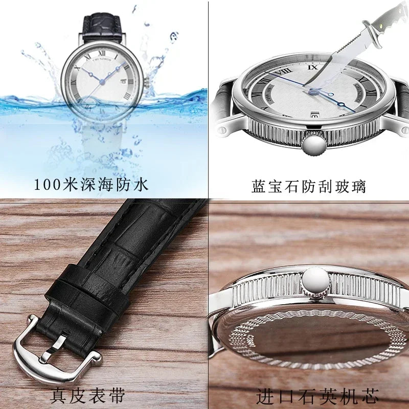 Men's Ultra-Thin Quartz Watch 38mm - Japanese Stainless Steel