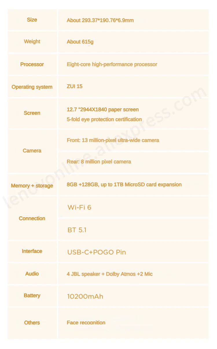 Lenovo Tab P12 Pro Tablette Android 12.7