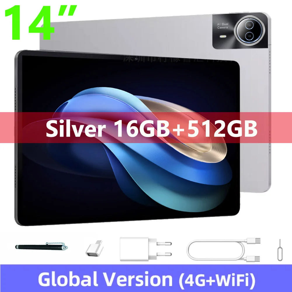 Tablette Android 14 Pouces Grand Écran 16GB RAM 512GB | SARAOU