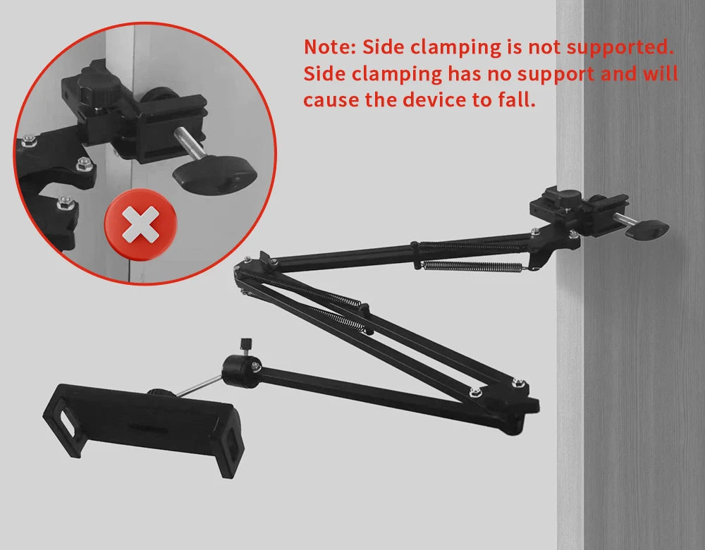 Support tablette pour lit avec bras métal 90cm et rotation 360°
