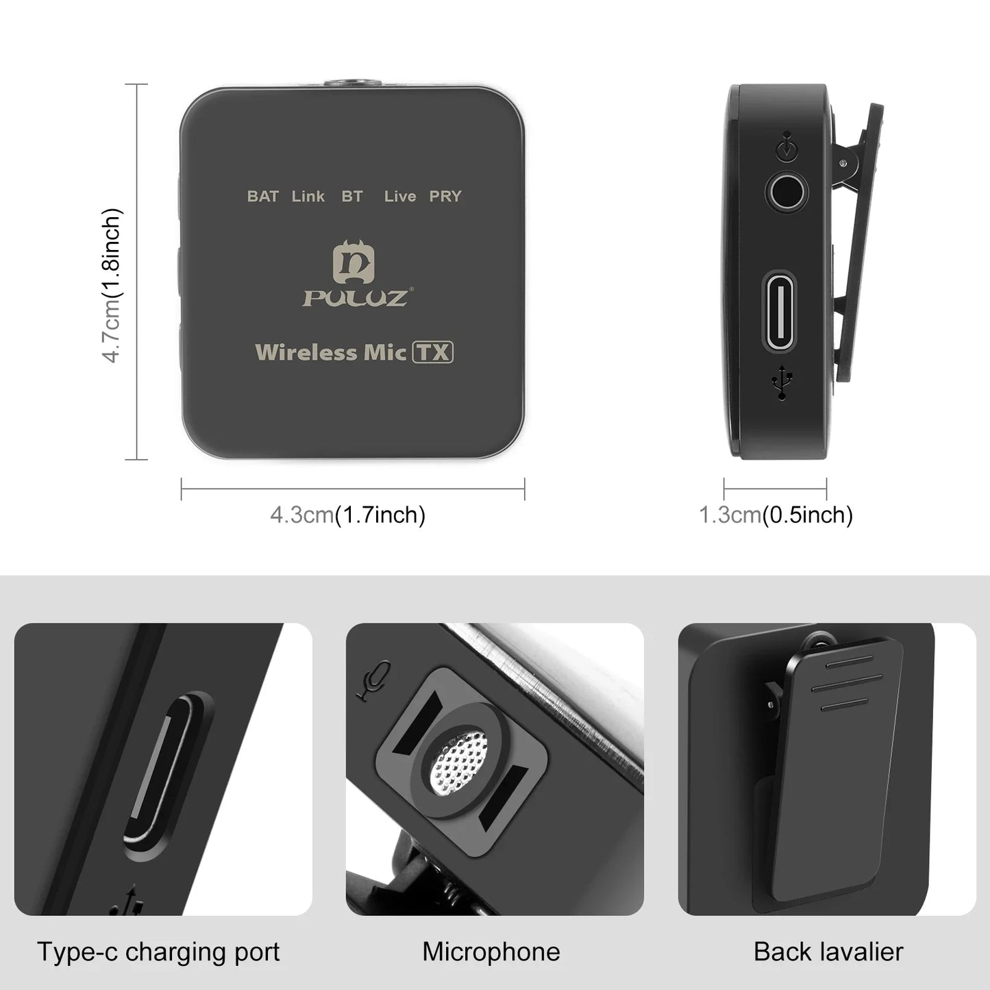 PULUZ Wireless Lavalier Microphone